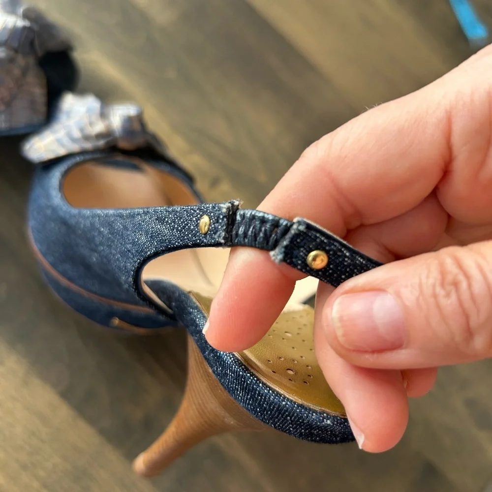 🎀🎀Cole Haan Navy Peep Toe Heels with Bow NIKE AIR